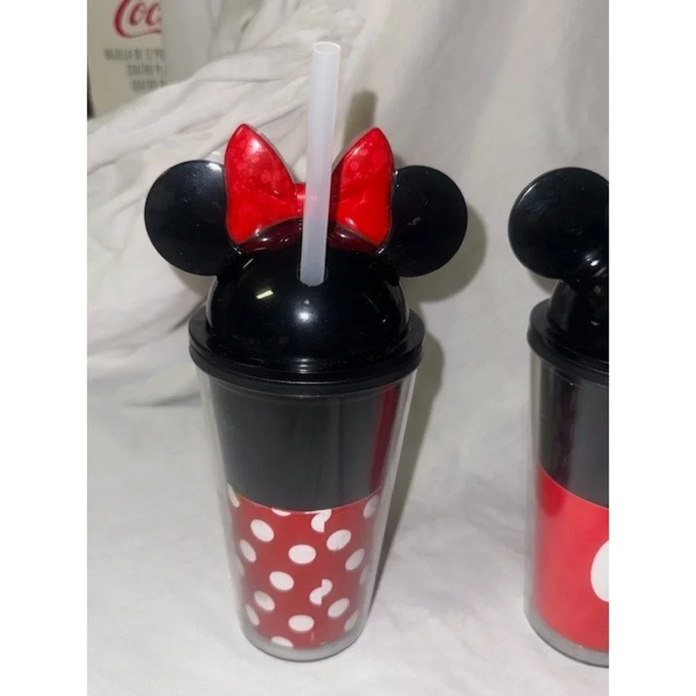 Disney Mickey & Minnie‎ Mouse Tumblers with Straws Set of 2